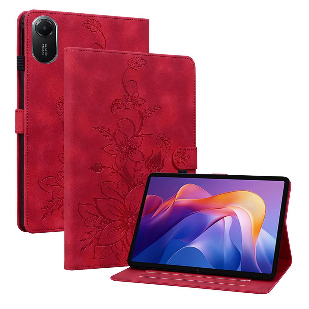 Pro Xiaomi Redmi Pad 2 Pouzdro Vzorek Lilie Sloty na Karty Kožené Pouzdro na Tablet