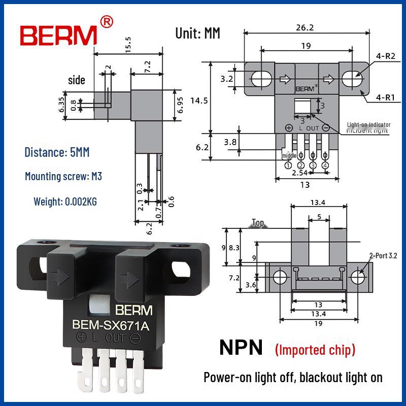 U-förmiger induktiver photoelektrischer Sensor EE-SX670/671/672A/673/674 mit Endschalter (NEIN, ES)