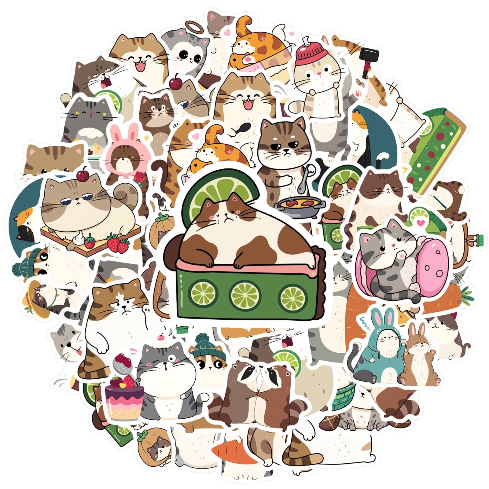 

35pcs Cute Cute Animals Stickers Whimsical Cats Animal Decals Stickers For Laptop Luggage Scrapbook Diary Sticker
