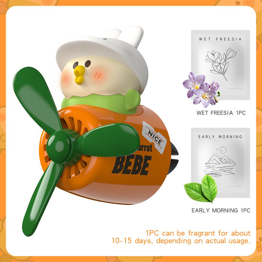 Pilot bear car ornaments vent clip decorations accessories interior rotating plane air fresheners perfume diffuser dashboard men