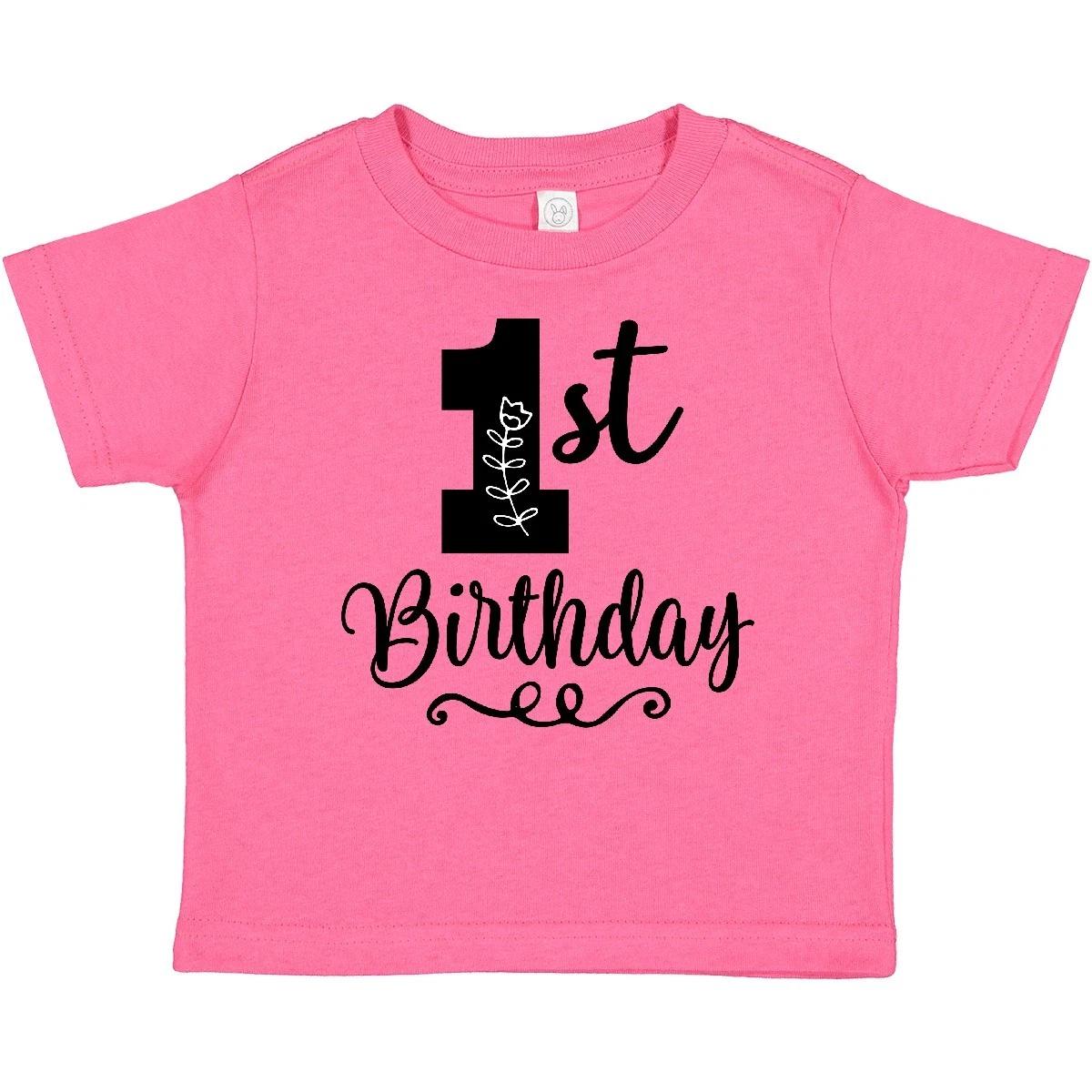 

Inktastic 1st Birthday One Year Old Girls Baby kids boys T-Shirt First Babys Party Childs 130