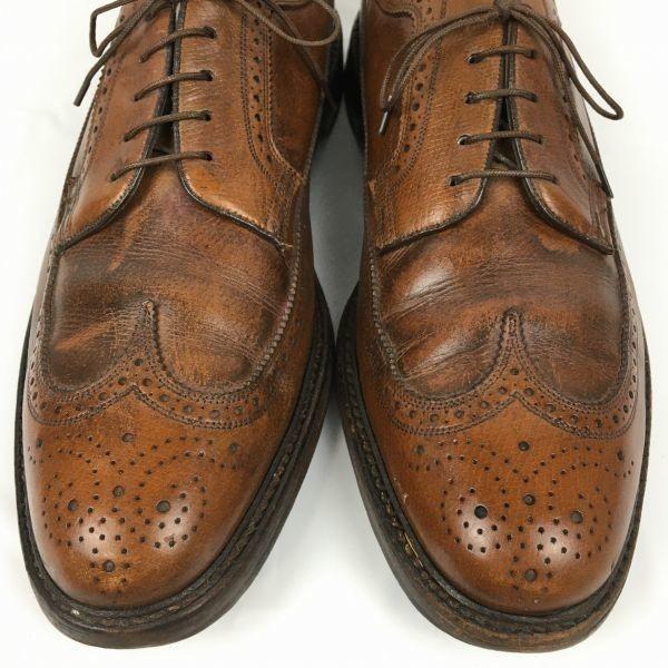 1970 FLORSHEIM Imperial Kenmoor Long Wingtip Shoes Brown size 11B 27.5-28.5 Men's(USED)