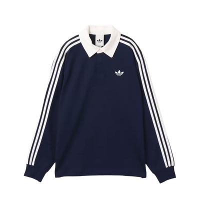 Oryginalna koszulka polo z 3 paskami do rugby, miękka, oddychająca, luźna, z długim rękawem, unisex, topy KE3574