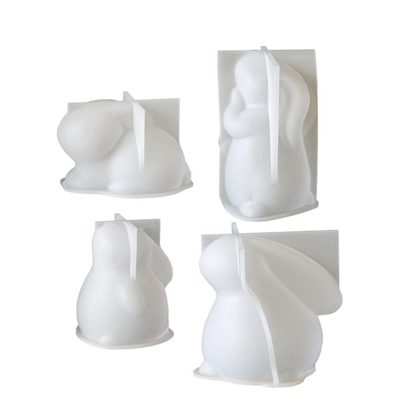 

4Pcs Hare Silicone Molds Food Grade Silicone Heat Resistant Easy Demolding for Epoxy Resin Making Candle Soap Chocolate 1