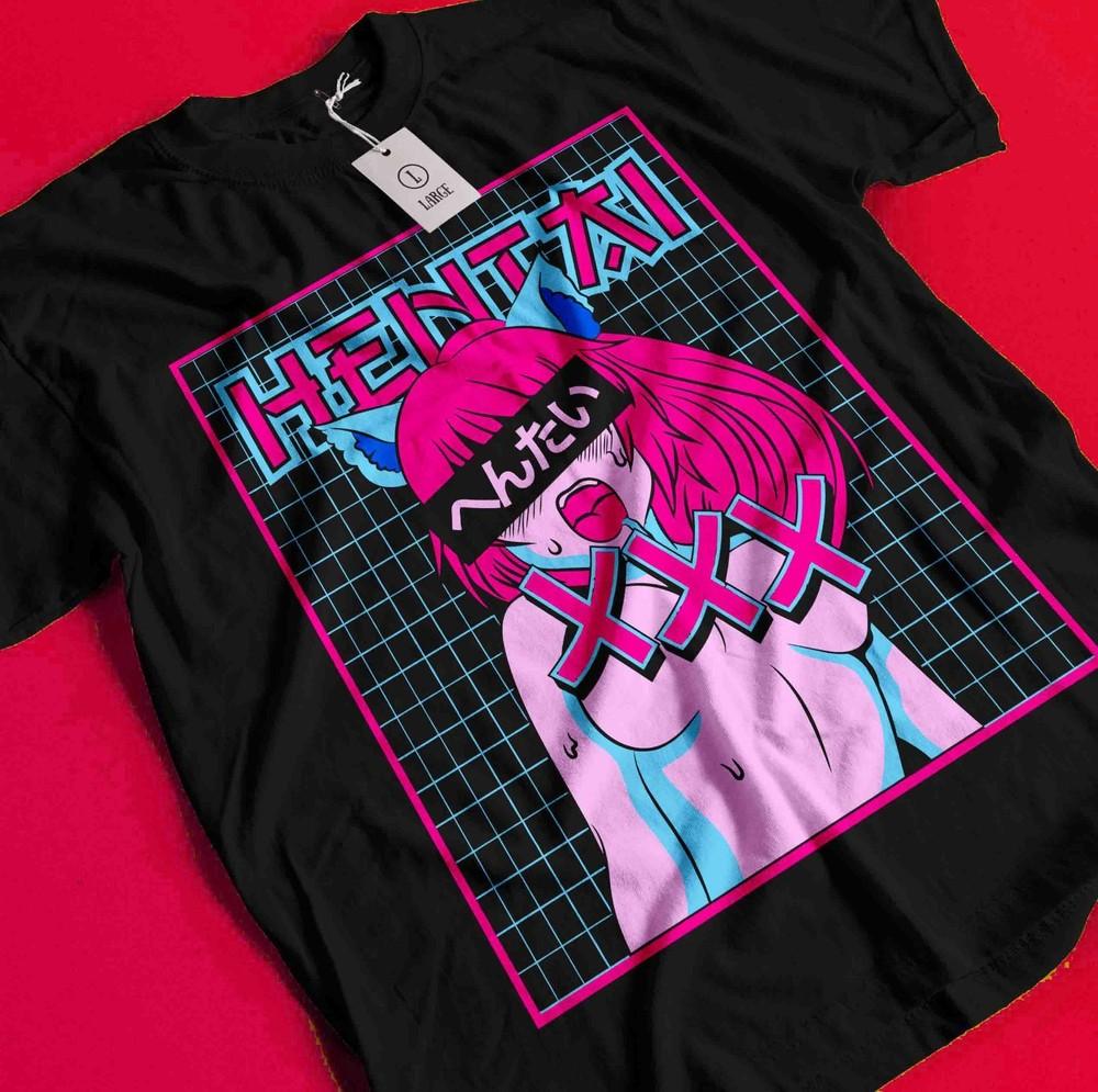 

Ecchi Style Top Japanese Manga Graphic Tee Streetwear Unisex Anime Girl T-Shirt BB007 XL