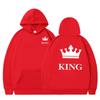 Women's Crown Print Loose Hoodie - Thickened Autumn/Winter Pullover