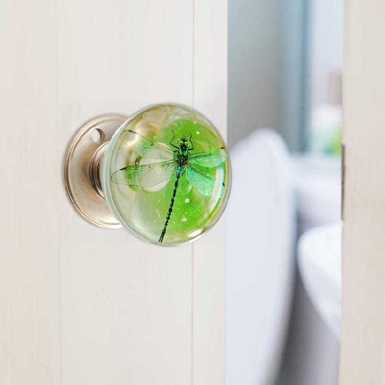 Decorative Orb Door Handle with Clear Resin Art Work Metal Ergonomic Shape Hassle Easy Installation for House