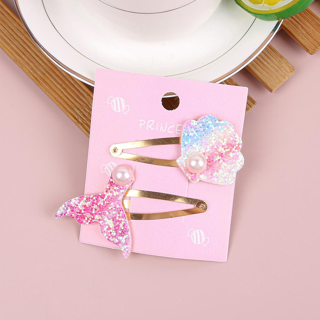 2 ST Tecknad Sjöjungfru Hårklämmor Glittriga Regnbågsfärgade Sjöjungfru Hårnålar Barrettes Legeringsklämmor Barn Hårklämma Barn Håraccessoarer