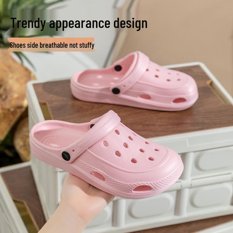 Women's Thick-Soled Non-Slip Clog Slippers - Closed-Toe Summer Outdoor Footwear