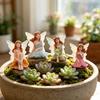 4 Stück Fee Gartenstab, Outdoor Harz Engel Figur mit Zarten Flügeln & Buntem Kleid, Rostfreier Metallstab für Pflanzentöpfe, Terrarium, Moos