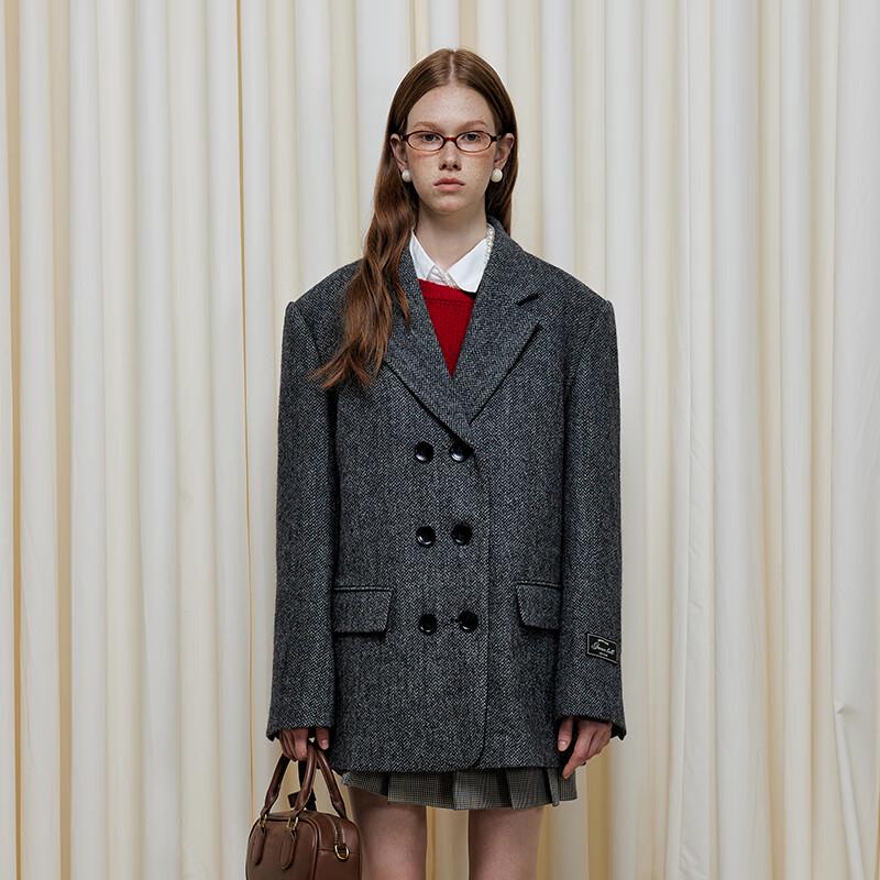 GREEN BELT 100% Wool Double-Breasted Loose Overcoat