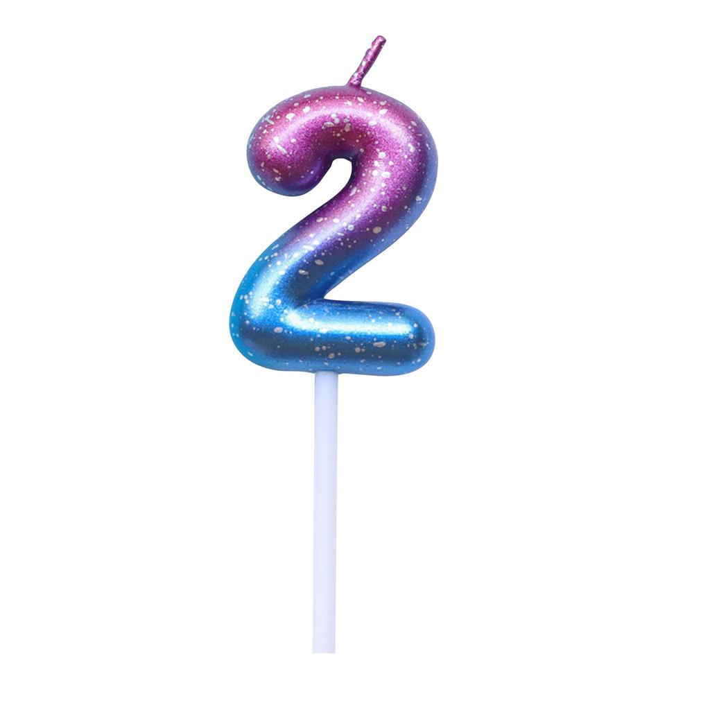 Gradient Glitter Birthday Candle, Cake Topper Decoration With Sturdy Pick, Safe Burning For Birthday Parties, Anniversaries & Celebrations,