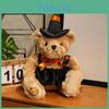Urso de Pelúcia Bruxa de Halloween Boneca de Pelúcia com Padrão de Abóbora para Decoração de Casa Assombrada