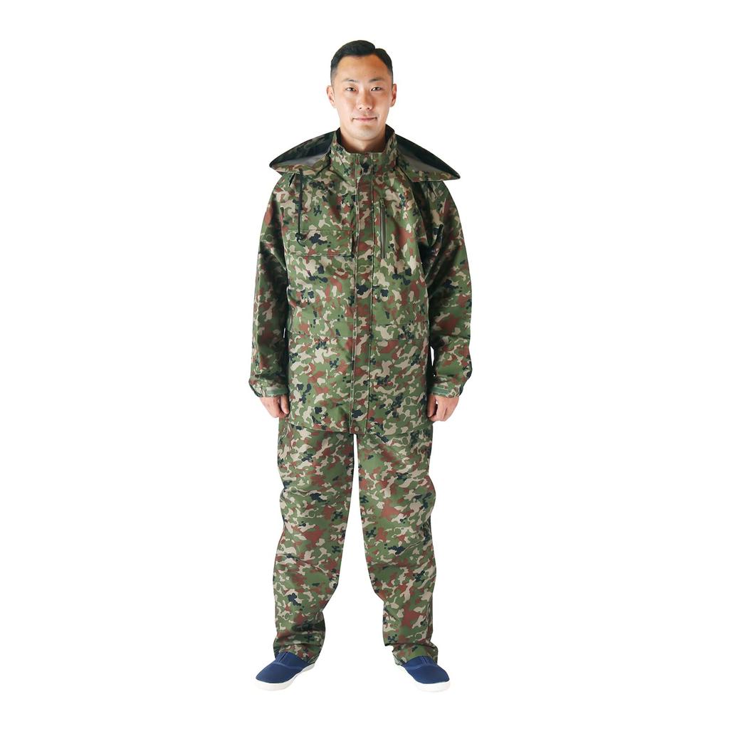 Promont Type 2 for the Japan Forces Military Rain Top and Bottom Made In SR501M Gore-Tex Raincoat, Large, Camouflage, Self-Defense (JSDF), Suit, Set,