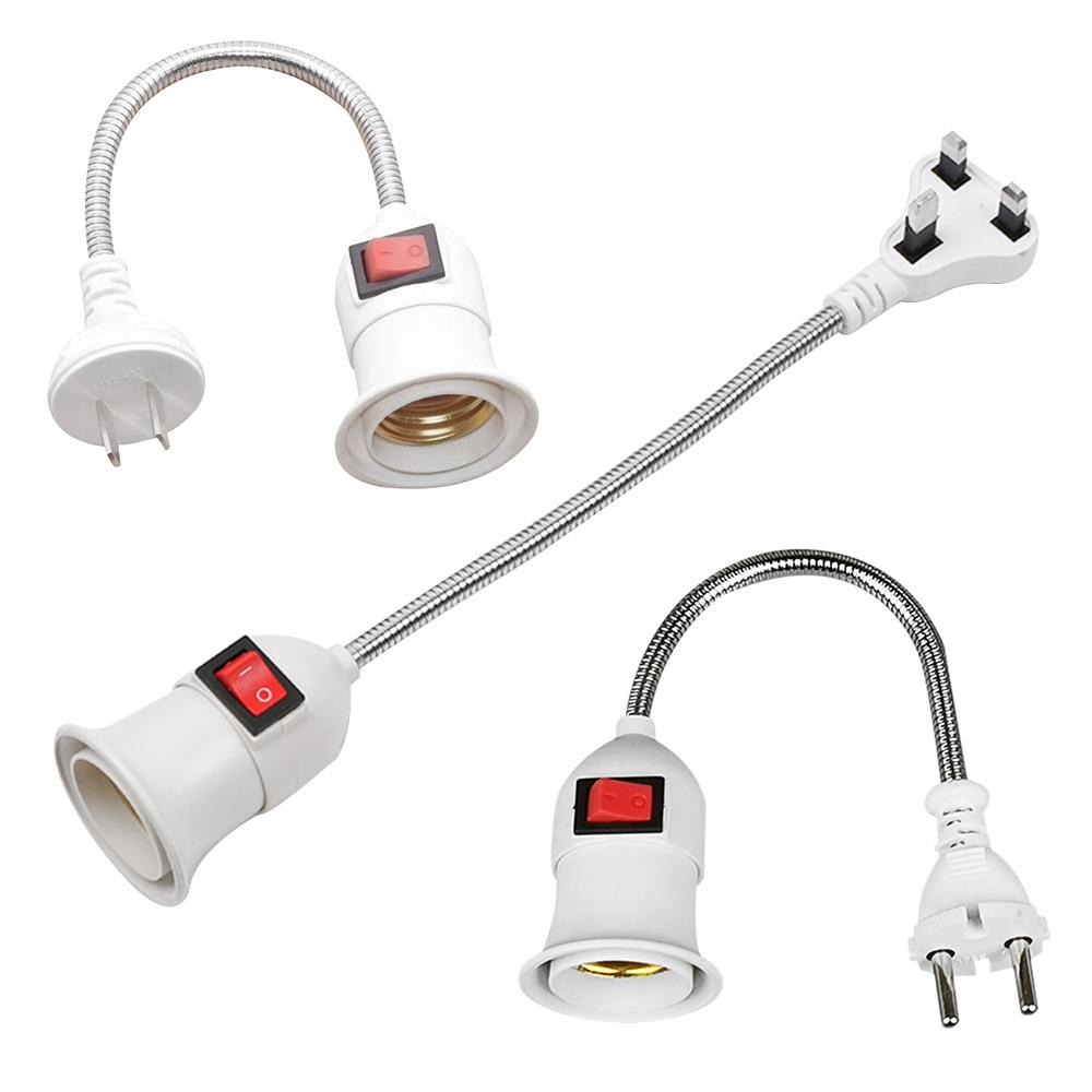 Direct plug swivel lamp head lamp mouth E27 large screw lamp holder  type universal hose with switch