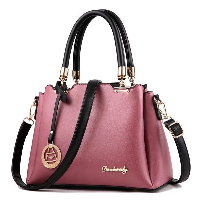 Handbag Capacity Spring New Fashion Pure Color Simple PU All Lightweight Wear-resistant Soft