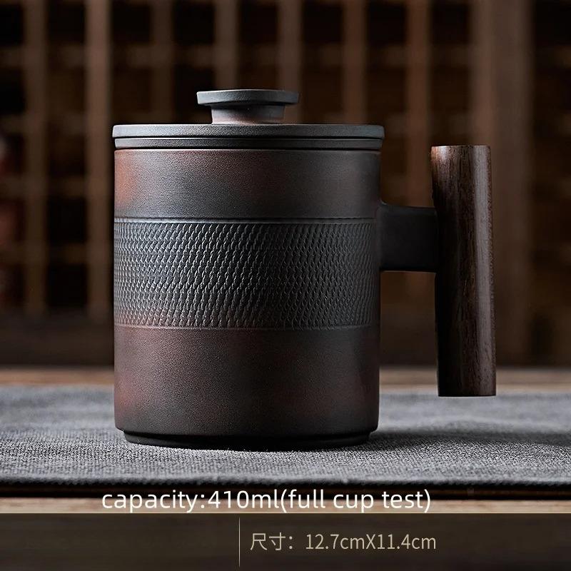 1pcs Purple Pottery Tea Cup High End Separated Brewing Cup Personal Home Office Cup with Lid and Filter Gift 410