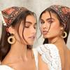 Floral Head Kerchief Scarf Ethnic Style Triangle Head Scarves Stretch Women Turban  Summer