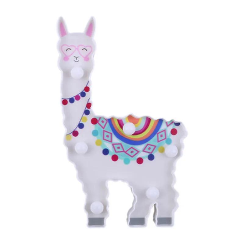 LED Decorative Hanging Night Light Lamp Animal Shape Cute Animal Modeling 12x19x2.8cm Lamp Alpaca Night Light Birthdays Gifts