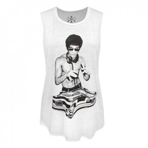 Camiseta sin mangas BNA78 para mujer con diseño de Bruce Lee y el logo de Gung Fu L rojo