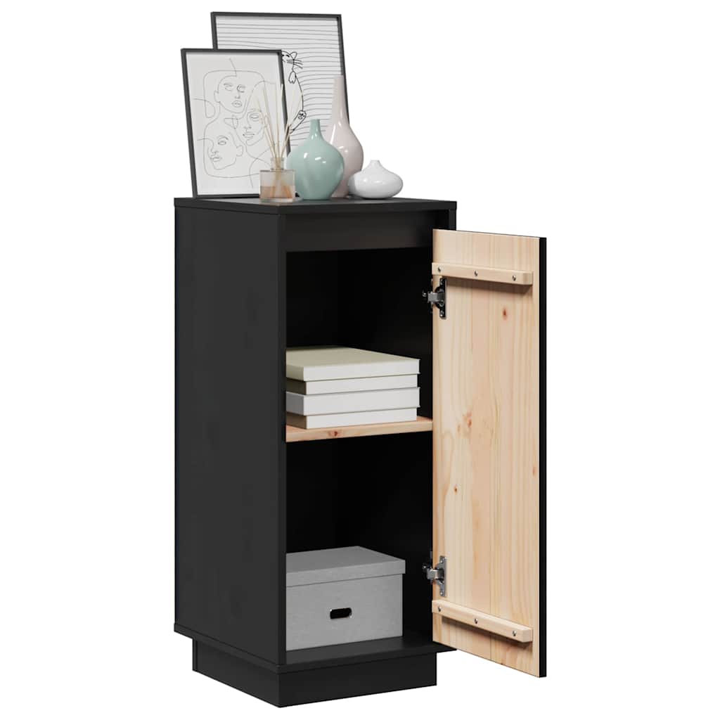 vidaXL Sideboards 2 Stk. Schwarz 31,5x34x75 Cm Massivholz Kiefer