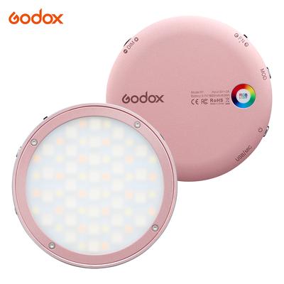 Godox R1 Round RGB Mini Creative Light LED Video Light Fill Light 2500K-8500K CRI 98 for Video
