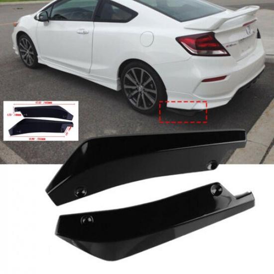 Universal Glossy Black Car Rear Bumper Lip Diffuser Splitter Canard Protector US
