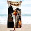1PC Custom Name Egyptian Cat Pharaoh Beach Towel Highly Absorbent And Sand-Resistant Towel for Swimming, Pool, Yoga, And Travel Lightweight