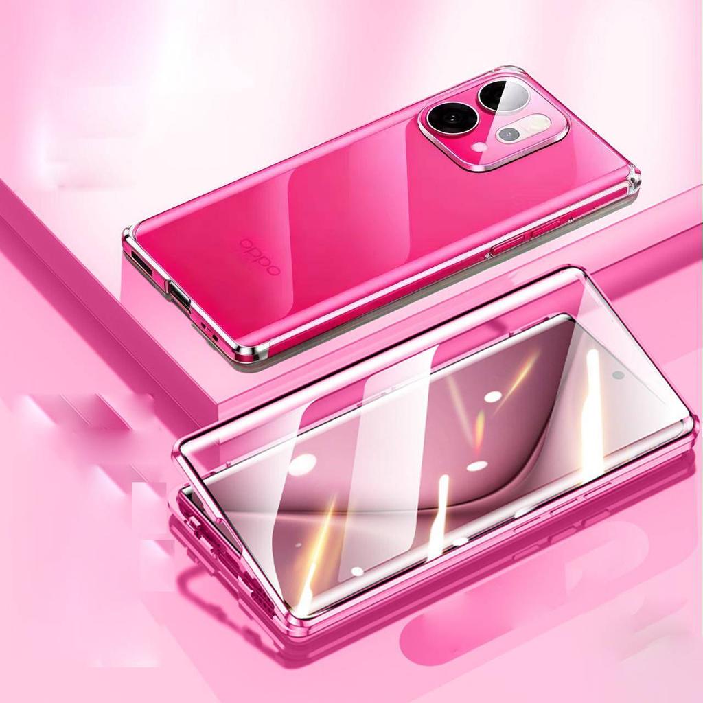 Magnetic Case for OPPO Find X9/X8/ X7/ X6 Pro with Metal Frame Phone Bumpers Double Sided Tempered-Glass Full Lens Protection Cover