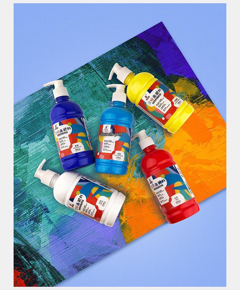 Kunstbedarf: 24-Farben 500ml Waschbares Gouache-Farben-Set für Bildungseinrichtungen und Kinder