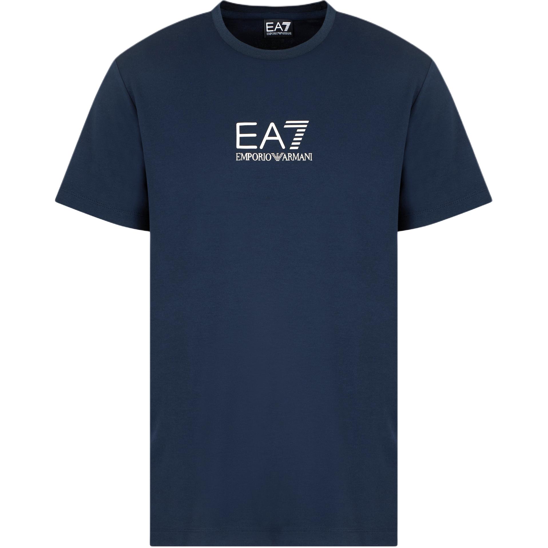 

Emporio Armani EA7 Logo Knit Slim Fit Crew Neck Short Sleeve T-Shirt Men tops Navy-Blue 7M000301-AF13739-UB102 L