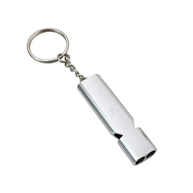 

Flat Aluminum Dual Frequency Survival Whistle Double Barrel Outdoor Survival Whistle EDC Tool серебряный