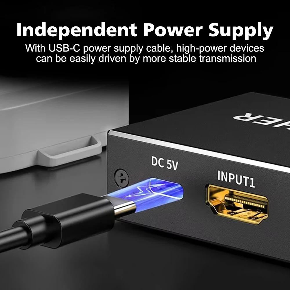 Q8Q3-3 HDMI 2.1 Switch 3x1 8K 4K 120Hz HDR Audio Video Synchronizer for Gaming/Home Theater