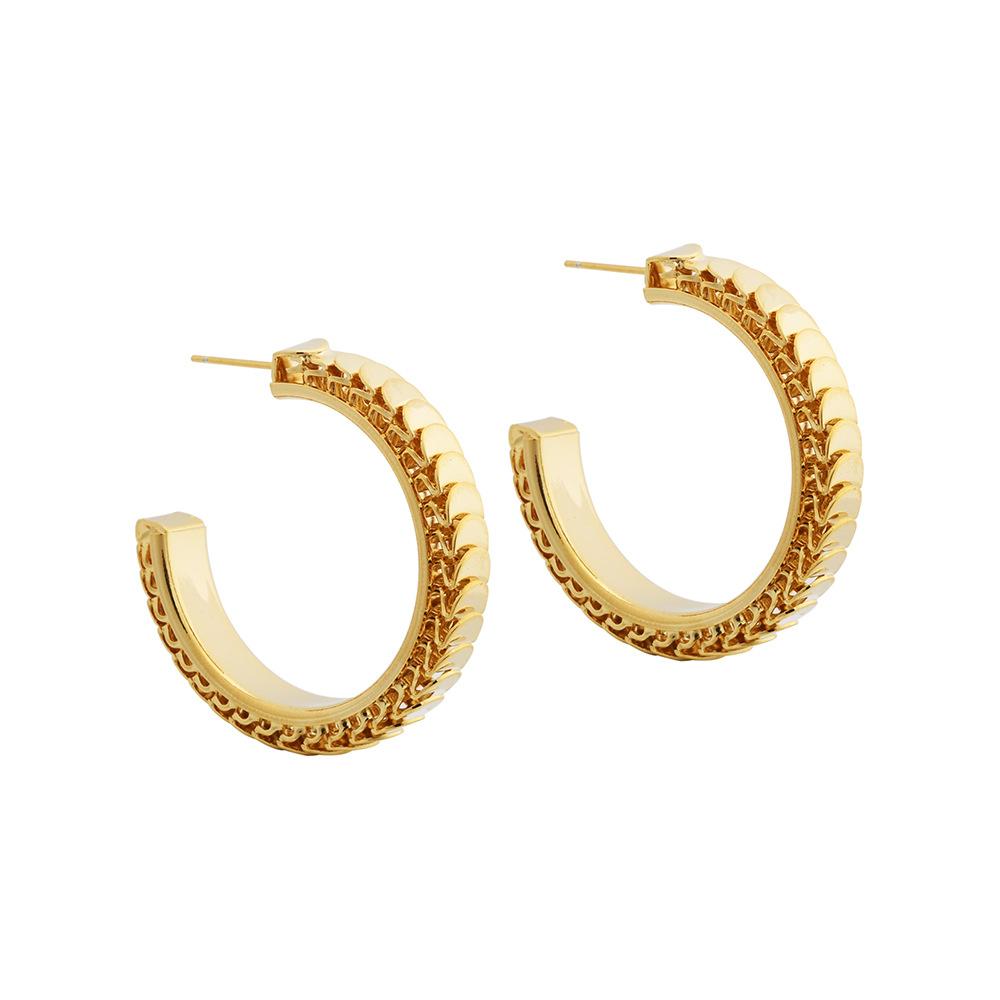 Exaggerated Scale C-Shape Hoop Earrings - Ins Style Light Luxury Statement Earrings for Women