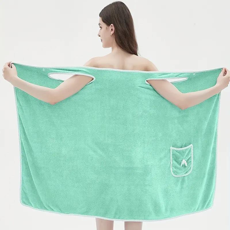 Wearable Bath Towel, Bowknot Coral Velvet Bath Skirt For Adults, Water Absorption, Quick Drying, Bath Towel, No Hair Loss, Bath
