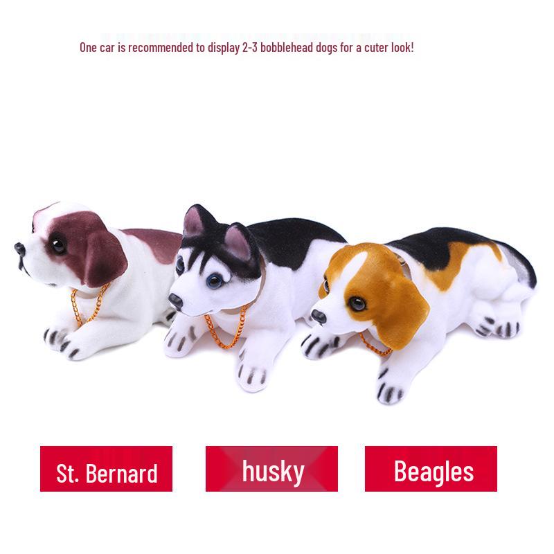 Creative Shaking Head Dog Ornament: Cute Car Dashboard Puppy Simulation