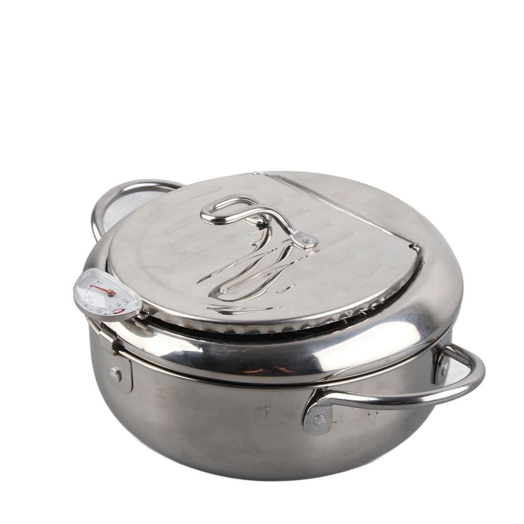 Japanese-Style Mini Stainless Steel Skillet with Digital Temperature Gauge – Induction Cooktop Compatible Compact Fry Pan for P