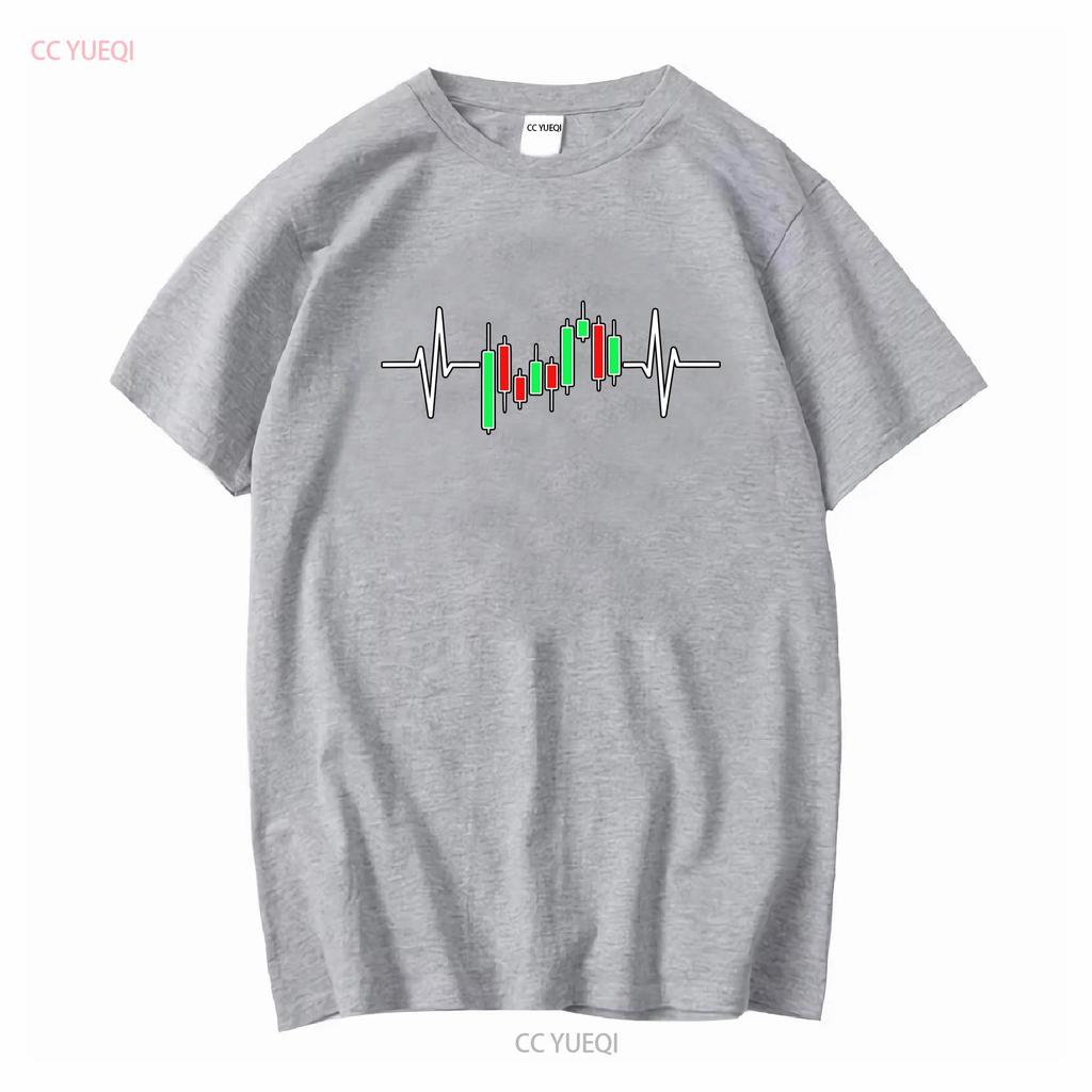 Retro Trader Heartbeat Pulse Crypto Forex Stock Market Trading T Shirt vintage Washed streetwear graphic Breathable fashion