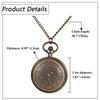Antique Pocket Watch Pendant Necklace Bronze with Zodiac Analog Display Zodiac Signs Waterproof Pocket Watch Chain Birthday Anniversary Christmas Day