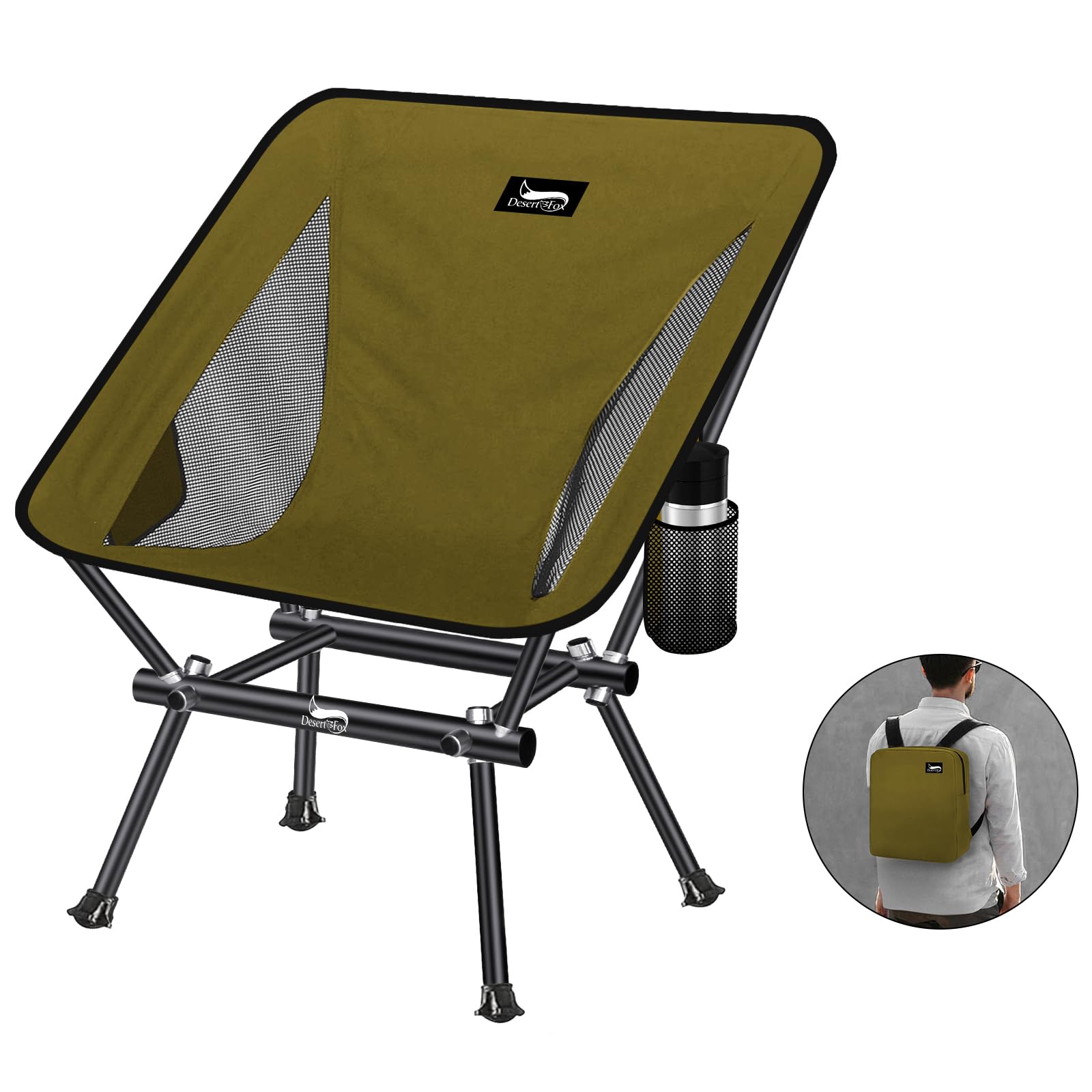 

DesertFox Outdoor Camping Lightweight Developed Cup With Load Capacity Storage Bag Mountain Easy to ZZSTA WB Chair, Folding, Chair, [Uniquely Holder] оливковий