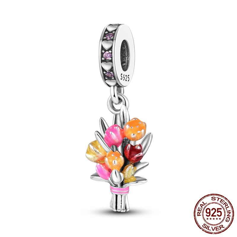 Copper Flower Firefly Chameleon Charms Pendant Bead Fits Original Bracelet Necklace Women Diy Animals Plants