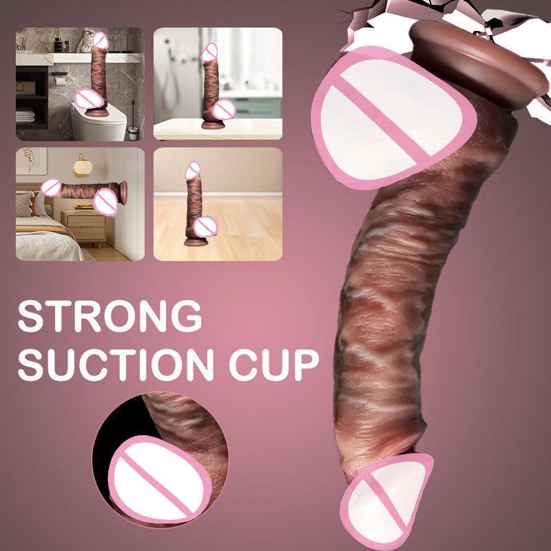 Realistic Dildos Telescopic Vibrator Female Vagina Massage Thick Penis Anal Plug Adult Masturbation Dick Sex Toys for Women Men