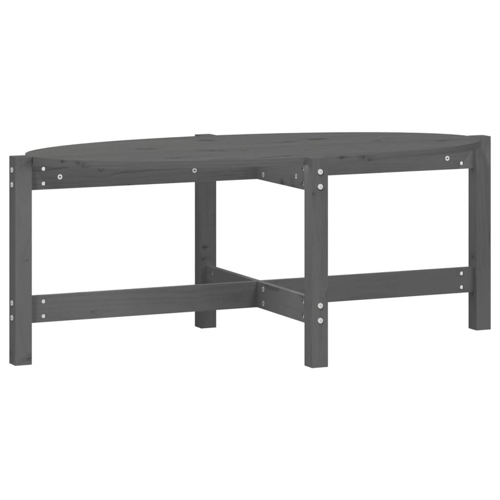 Vidaxl Coffee Table, Grey, 118X63X45 Cm, Solid Pine Wood