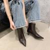 Pointed Toe Stiletto Heel Booties 2025 Autumn and Winter New Belt Buckle Sexy French Celebrity Temperament Fashion Boots