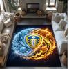 Tappeto in Velluto di Cristallo con Stampa del Leeds United Football, Comodo Assorbente d'Acqua Antiscivolo Tappeto per Pavimenti Interni