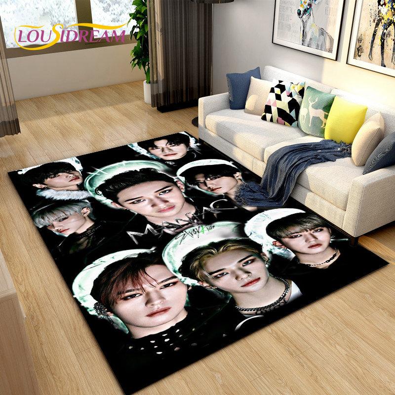Stray Kids Kpop Singer Area Rug Large,Carpet Rug for Living Room Bedroom Sofa Doormat Decoration, Kids Play Non-slip Floor Mat