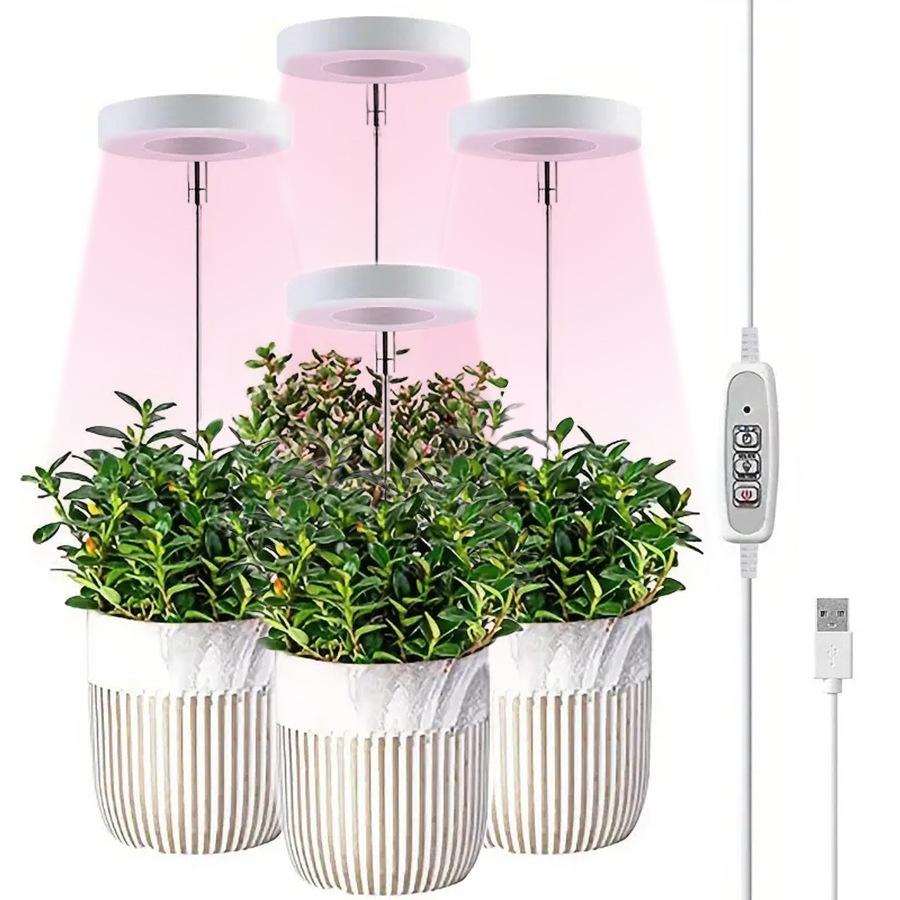 1/2/3/4pcs Growth Light Full Spectrum LED Plant Light Indoor Growth Light 3/9/12H Automatic Timer Brightness Height Adjustable
