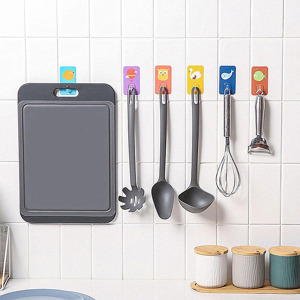 Animal Bathroom Kitchen Supplies Free Punching Cartoon Adhesive Wall Hook Wall Hanger Non-Marking
