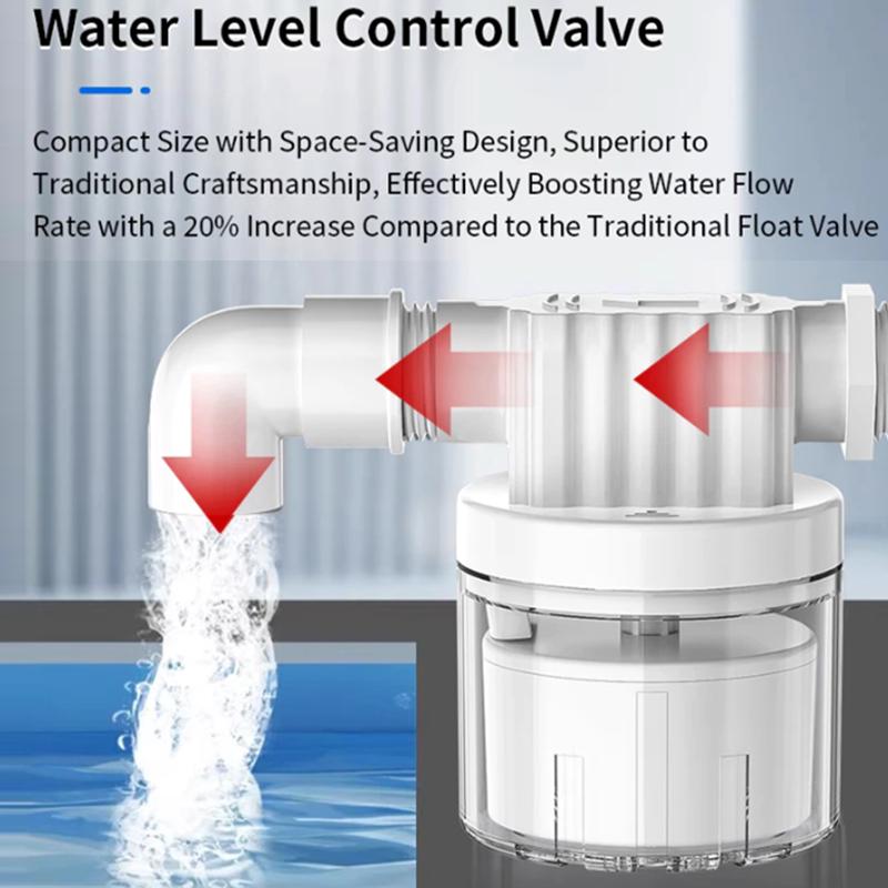 Torre valvola di controllo automatico del livello dell'acqua da 1/2" 3/4" con sfera galleggiante installata all'interno del serbatoio, ingresso e uscita senza spina.