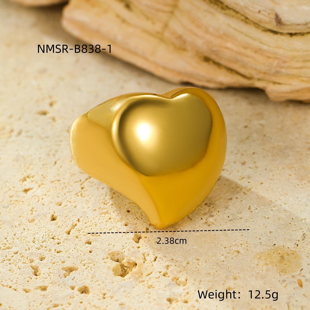 GEMCHIC Women s Stainless Steel Gold Heart Ring 18K Gold Plated Titanium Steel Ring
